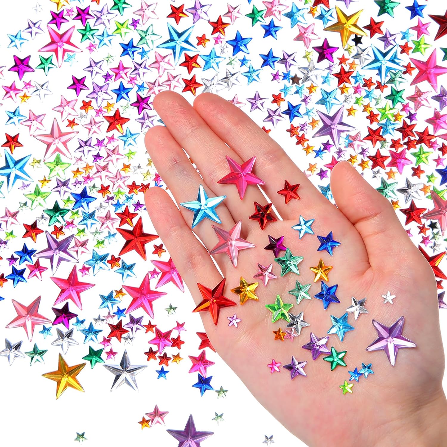 Chuangdi 516 Pcs Acrylic Star Rhinestone Gems,Mix Color