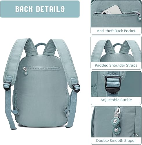 Miniatura 3 de Mochila impermeable de senderismo para laptop de 13 pulgadas para mujeres y hombres, mochila de viaje, Azulclaro, Mochilas de viaje