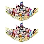 Lilly\'s Love Stuffed Animal Hammock | Corner Hanging Organizer, Toy Storage, Stuffed Animal Storage Net | Made from Quality Fishing Net, Holds 12lbs | 67x47x47 (Yellow, 2 Pack)