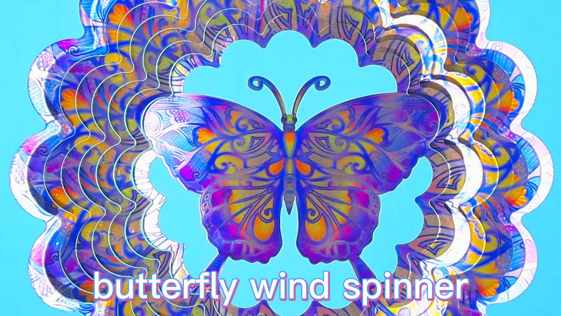 Watch 3d Butterfly Wind Spinner Hanging Decor for Yard and Garden