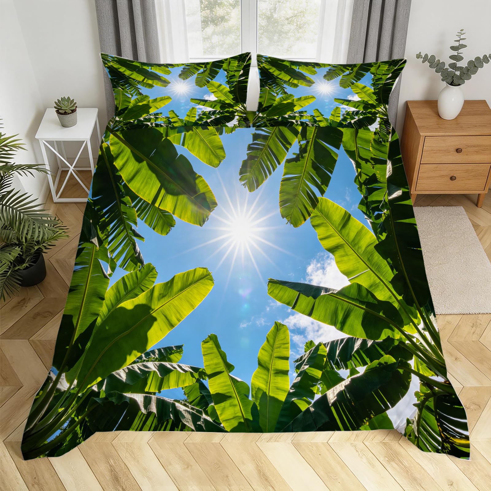 Housse couette avec fermeture éclair 240x260 imprimé jungle pour grand lit