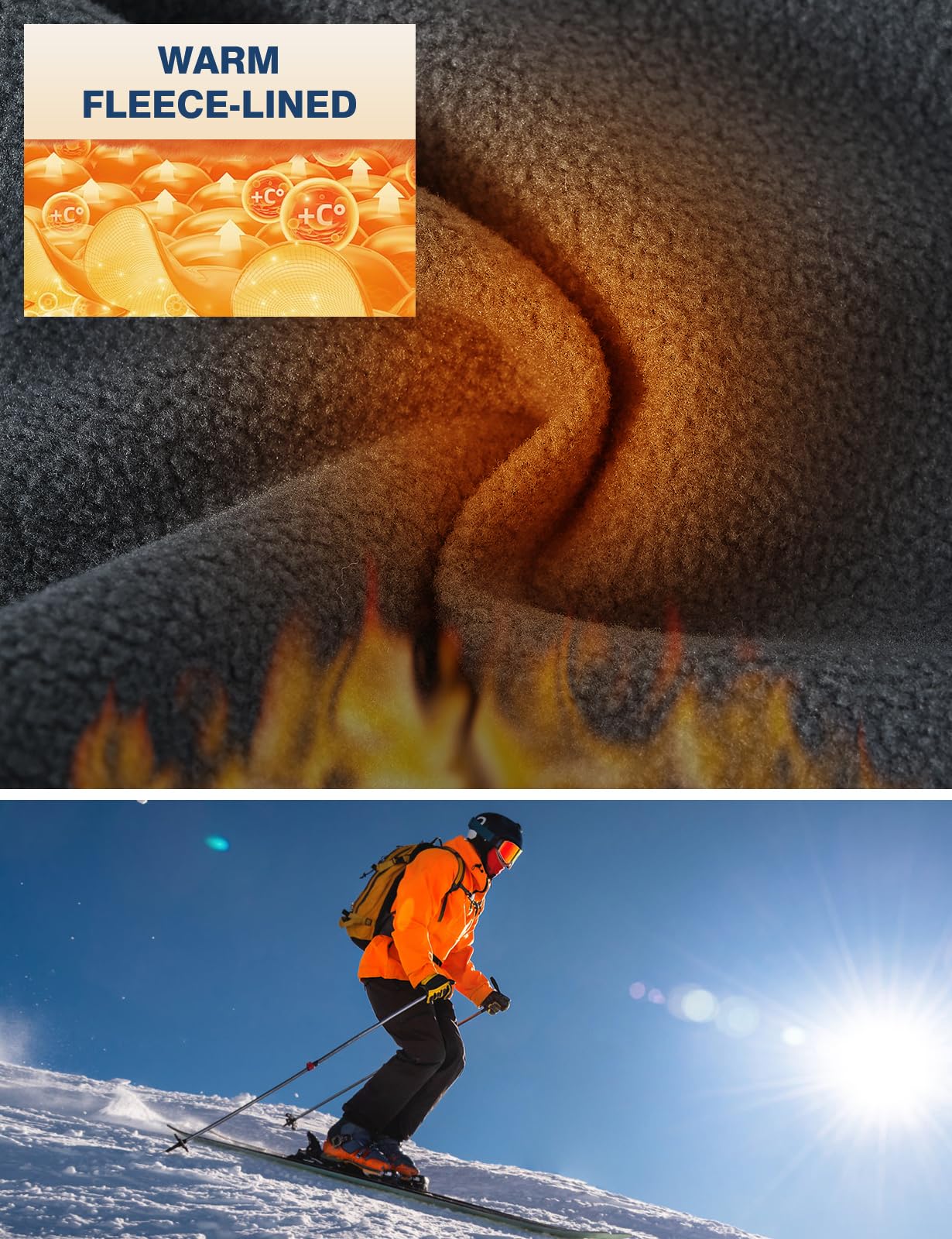 TBMPOY Herren-Hose für Schnee, Ski, Wandern, Fleecefutter, wasserdicht, Winterhose, Softshellhose, Camping, Reisen, Eisangeln, Jagd