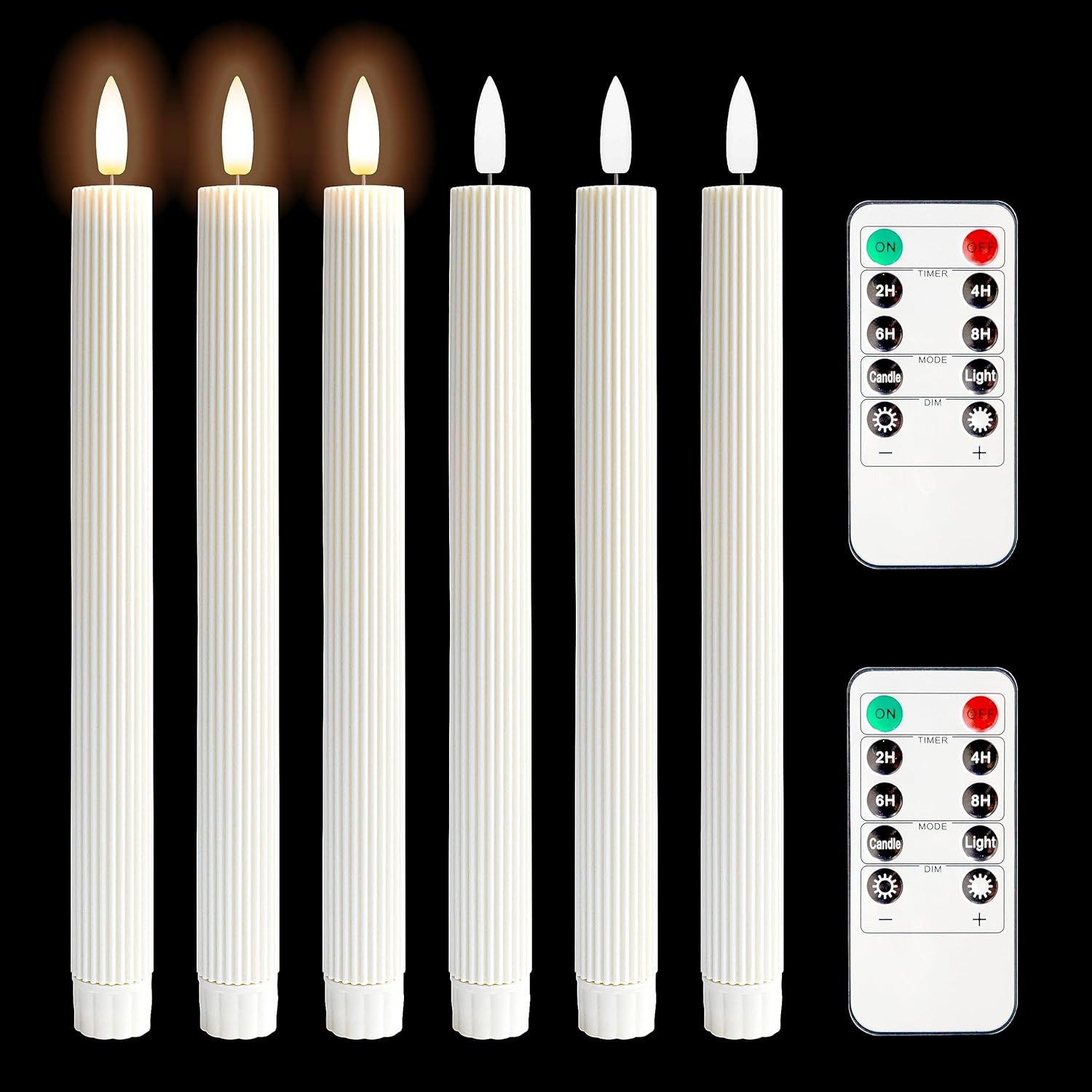 AIMINER Flameless Taper Candles Battery Operated Flickering