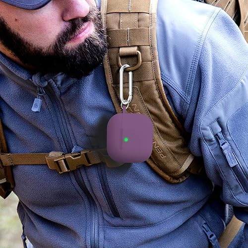 Vista 66 de Funda compatible con AirPods de tercera generación, accesorios de protección de silicona con llavero y kit de limpiador para mujeres y hombres, LED