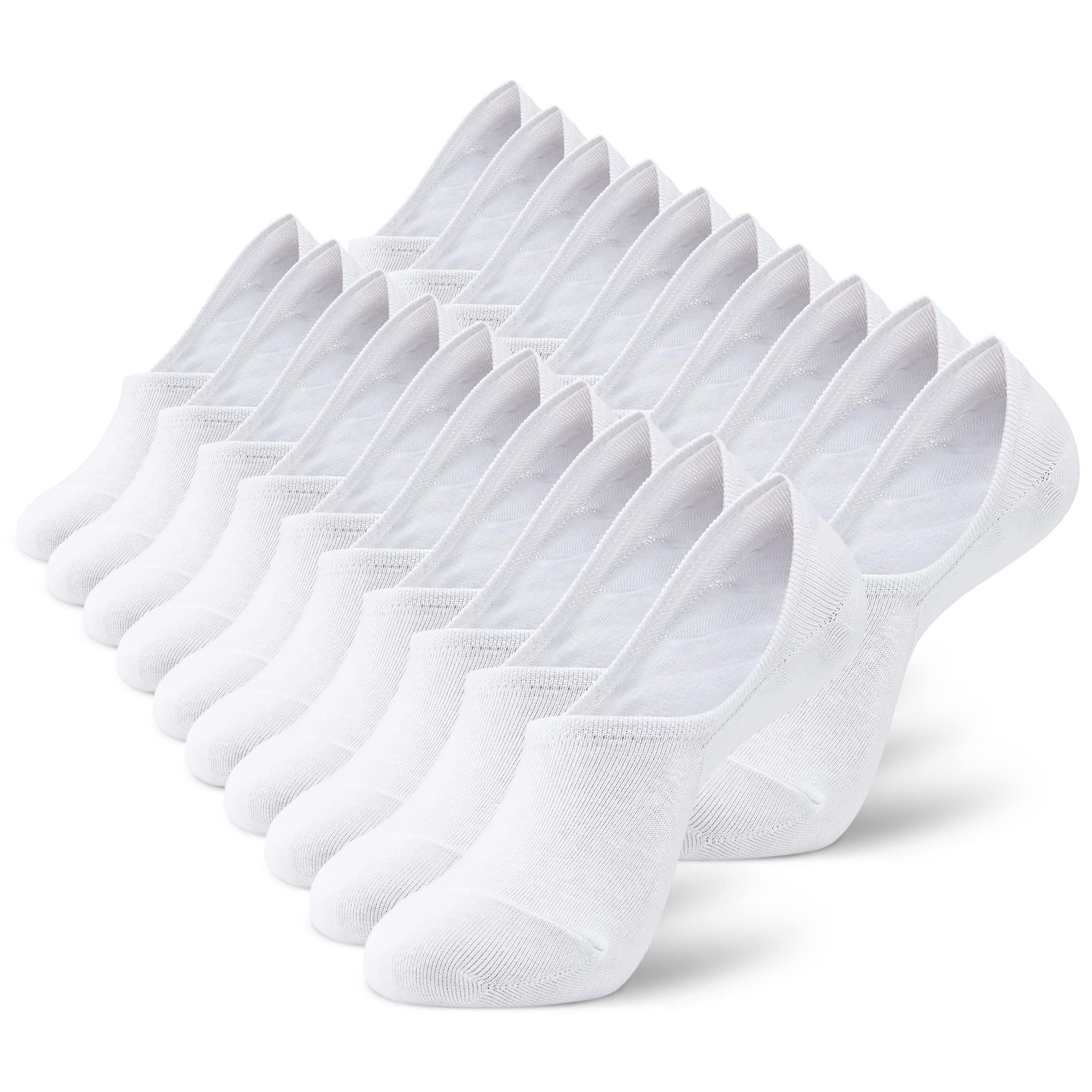 MONFOOT Men's/Women's 10 Pairs Invisible No Show Non slip Socks, Multipack