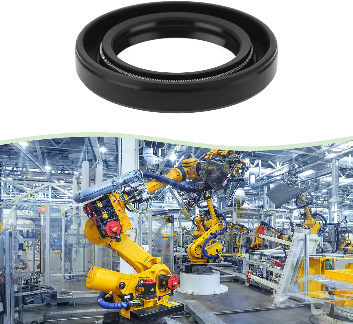 2Pcs Metric Shaft Oil Seal TC Double Lips Rubber Seal for Sealed Bearings Machinery Automobile Hydraulic Equipment 30x47x7mm Black