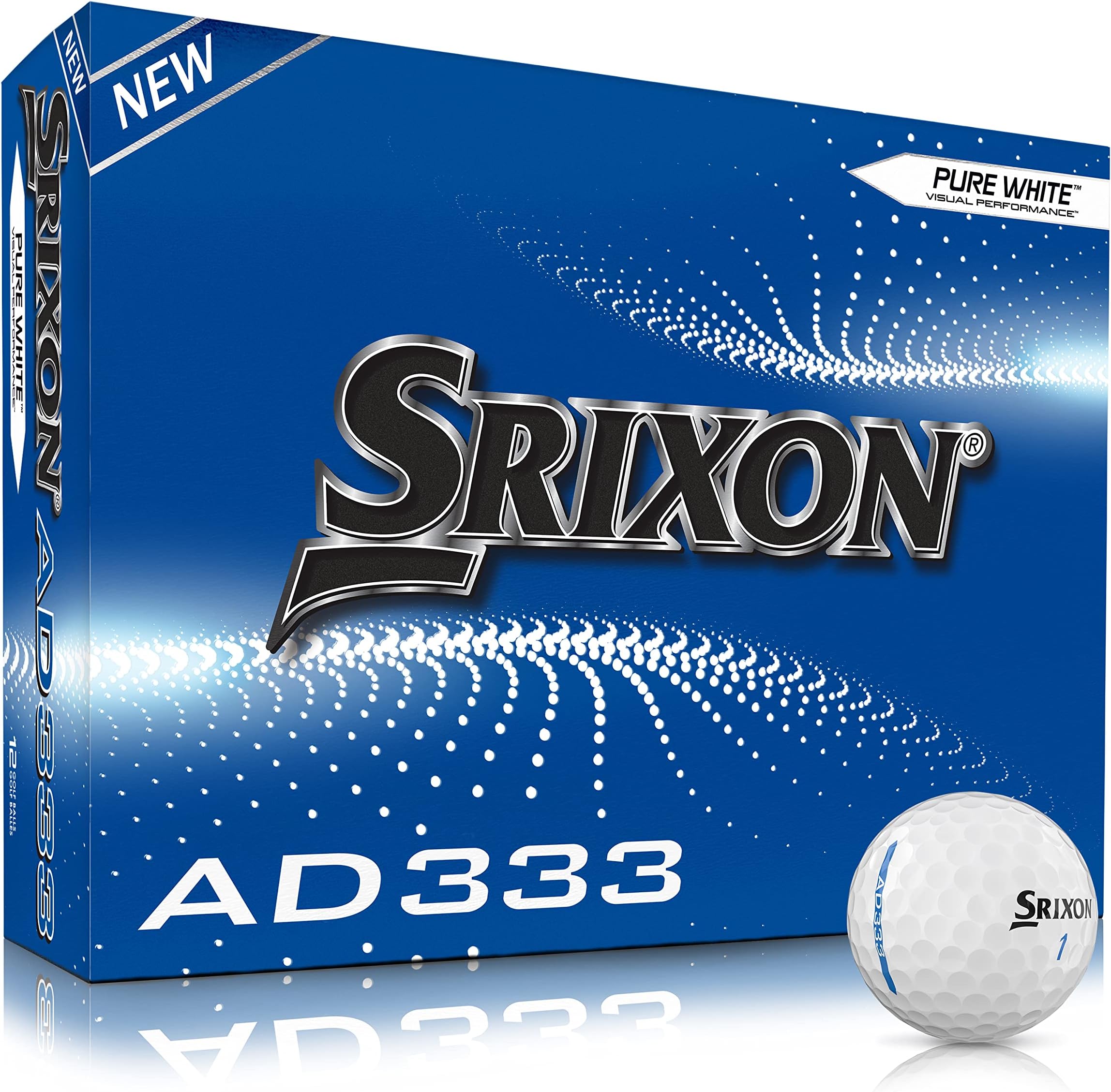 Srixon AD333 Golf Ball, Men, White, 12 Balls