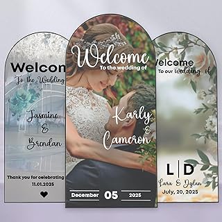 EGD Custom Stickers Wedding Mirror Welcome Sign | Personalized Mr and Mrs Signs | Mirror Decals Peel and Stick for Wedding Decoration | Multiple Size & Design Options