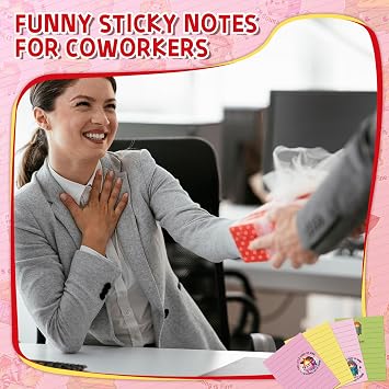 12 Pcs Funny Sticky Notes for Work, 4x3 Inches