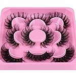 Cat Eye Mink Lashes Fluffy False Eyelashes Dramatic Eyelashes Mink Fluttery Fake Eyelashes 20mm Length Reusable Flared Lashes 5 Pairs by Focipeysa
