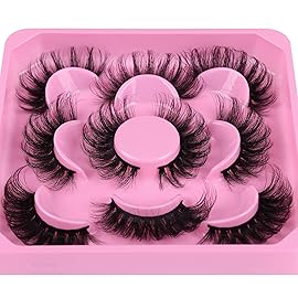 Cat Eye Mink Lashes Fluffy False Eyelashes Dramatic Eyelashes Mink Fluttery Fake Eyelashes 20mm Length Reusable Flared Lashes 5 Pairs by Focipeysa
