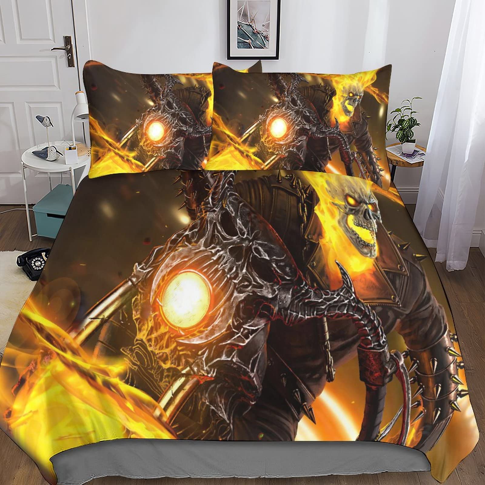 Housse de couette moto avec procédé d'impression 3D parure de lit enfant junior 220x240