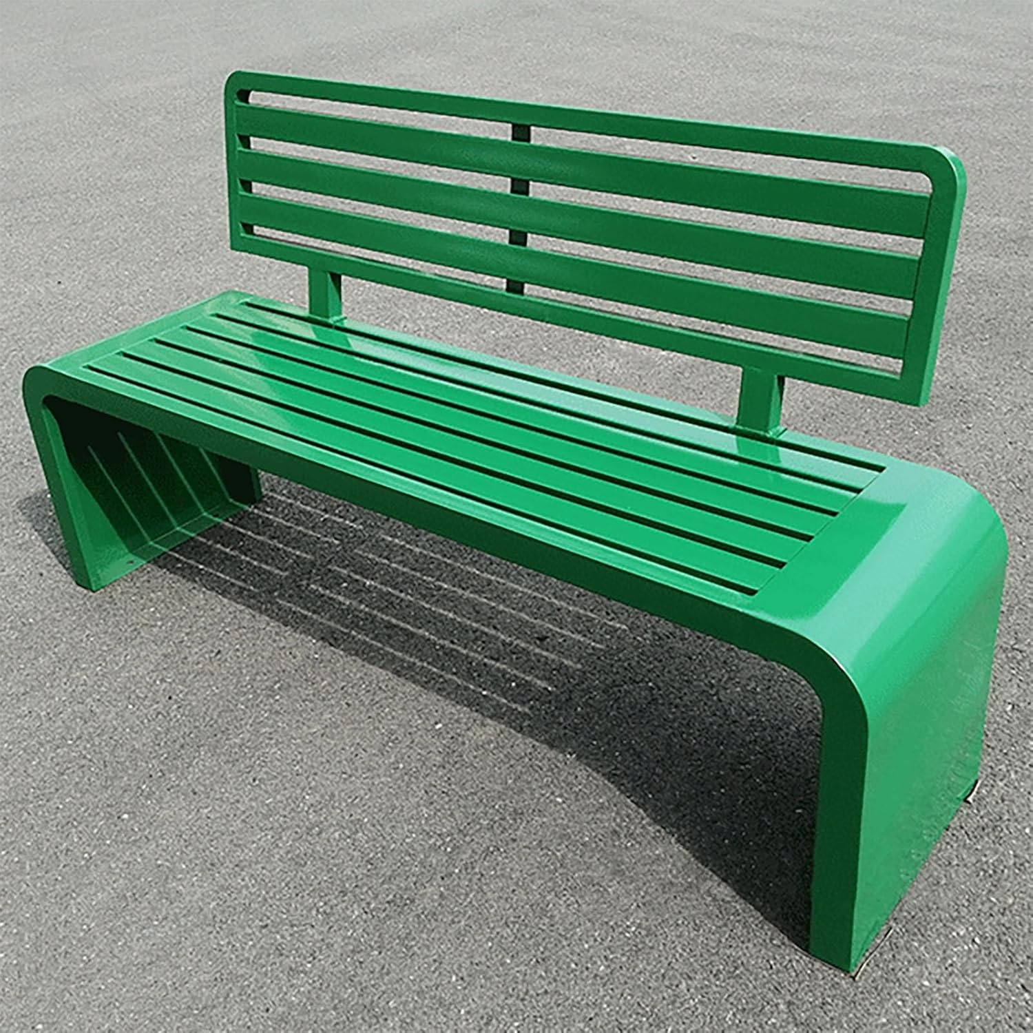 Metal Park Bench, Garden Bench with Backrest, Outdoor Patio Bench, 2 to 3 Seater Porch Chair, Slatted Furniture Seating, Weatherproof Steel Frame, for Yard, Deck, Lawn (Color : Green, Siz