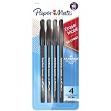 Paper Mate Erasermate Stick Medium Tip Ballpoint Pens, 4 Black Ink Pens (3164458PP) – view 1