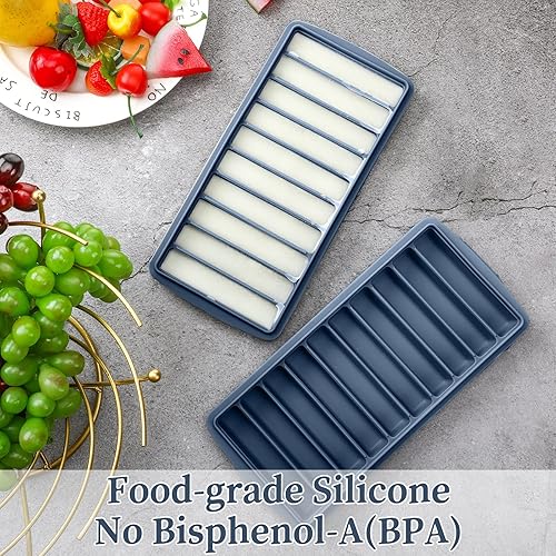 Miniatura 4 de Eaasty Recipiente de almacenamiento de leche materna, bandejas de silicona para congelador de alimentos para bebés, con tapa, bandeja para