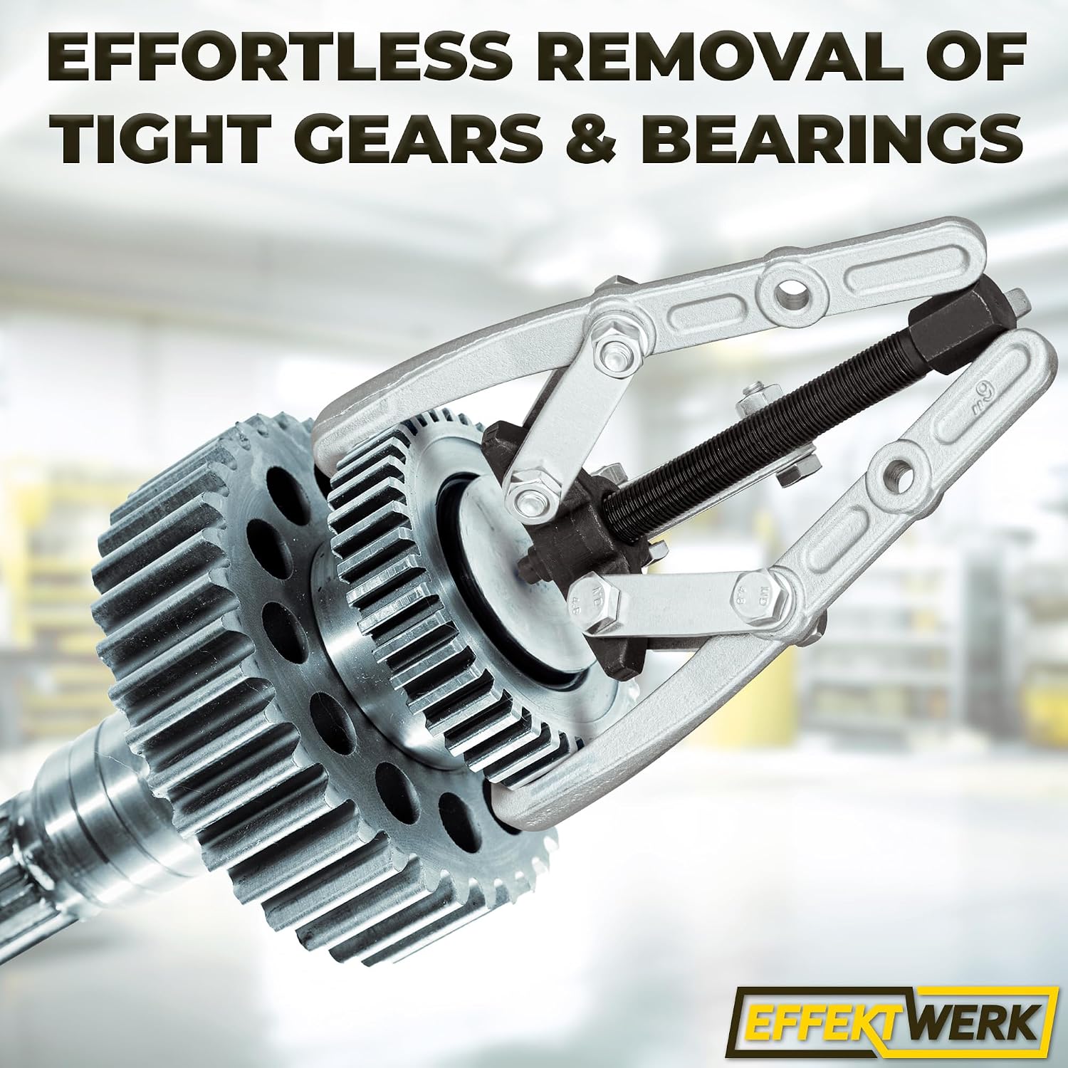 E•Werk - 3 Jaw Gear Puller - 6" - Wheel Bearing Removal Kit for Tight Pulley, Flywheel & Brake Disc - Heavy-Duty Separator w/Reversible Jaws for Automotive Maintenance & Vehicle Repairs