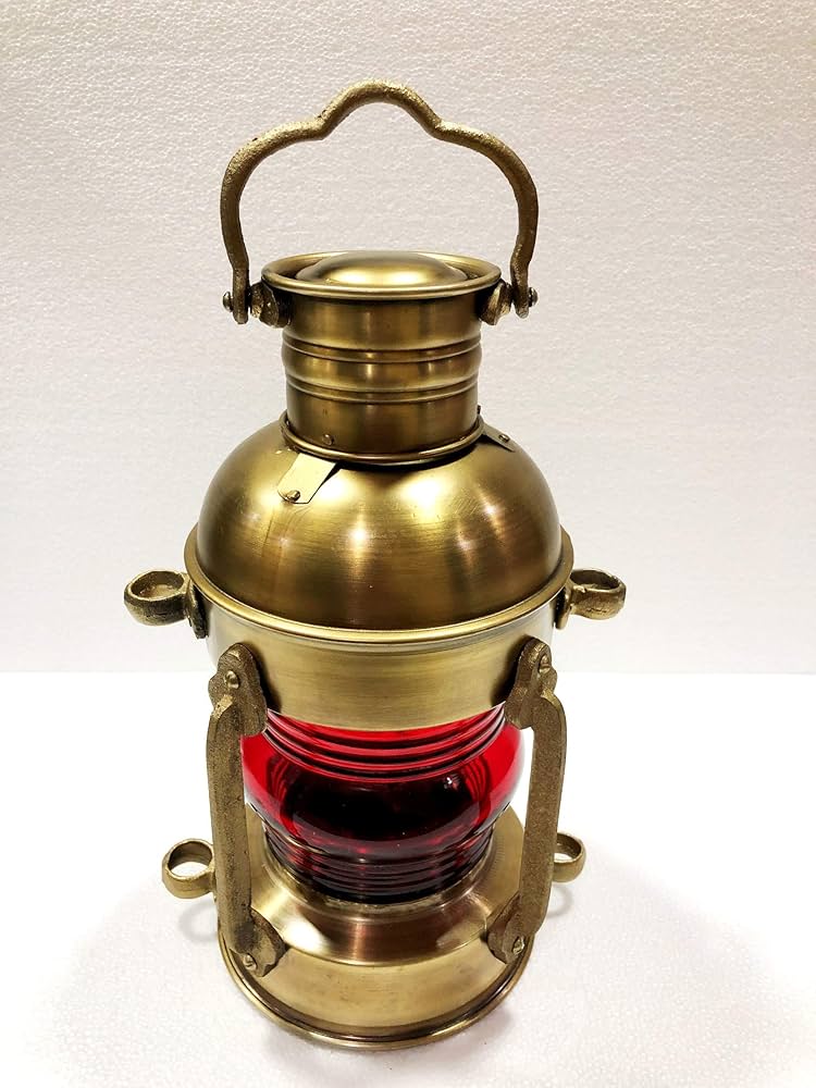 Amazon.com: Nautical Brass Lantern Electric Red Lamp