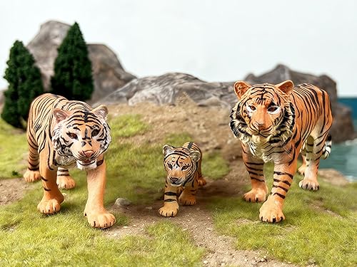 Miniatura 3 de Gemini&Genius Figuras de tigre, figuras de acción de animales de safari, 3 juguetes de animales de vida silvestre, 3 a 6 pulgadas de longitud, ideal