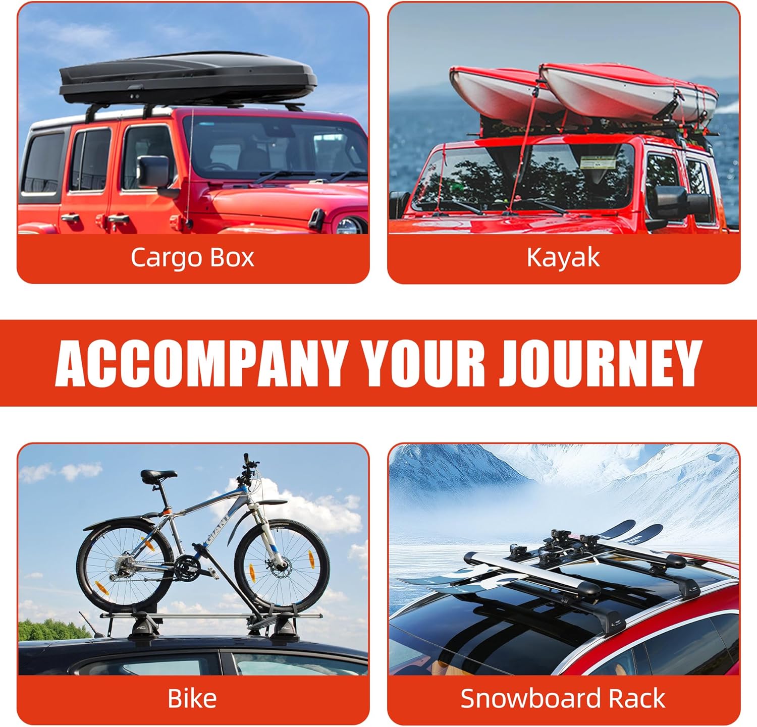 Roof Rack Cross Bars for 2007-2026 Jeep Wrangler JK JL/Gladiator JT 396lbs Lockable Roof Rails Crossbars Anti-Theft Roof Rackfor Cargoes, Bicycles, Kayaks, Luggage Racks, Suitcases, Canoes