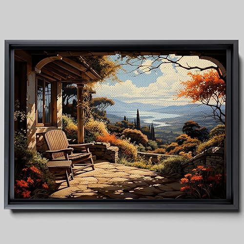 Canvas Prints Wall Art oil painting rural landscape a house in the village Wall Artwork Paintings for Living Room Bedroom Office Kitchen Bathroom
