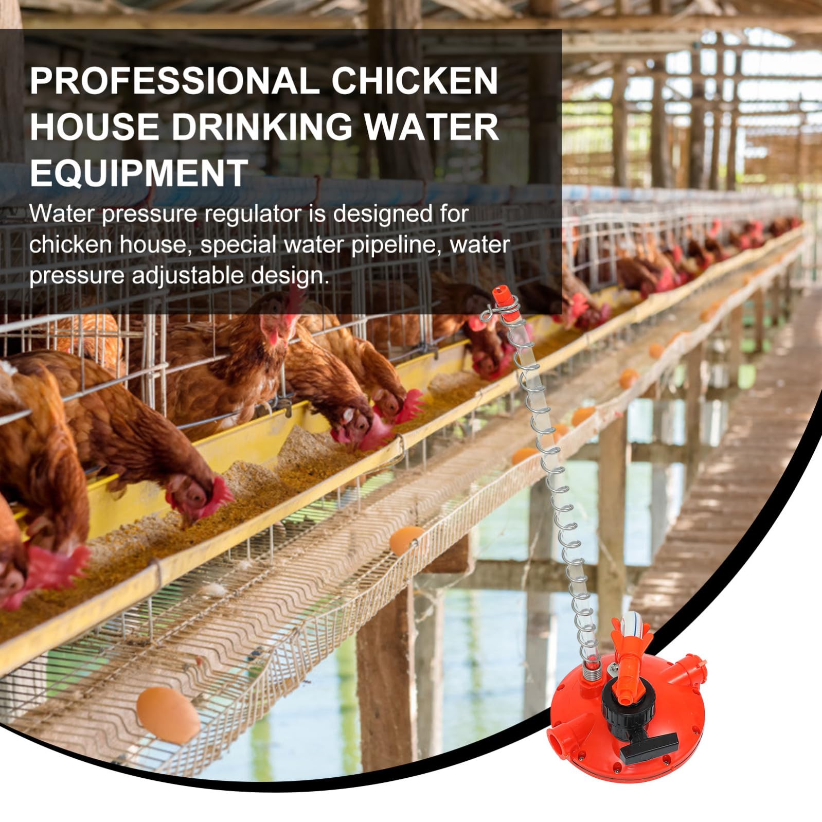 Regolatore Pressione Polli per Beverino Galline, Plastico Rosso | Accessorio per Allevamento Pollame, Leggero, Previene Perdite, Adatto a Chicken Water Fountain