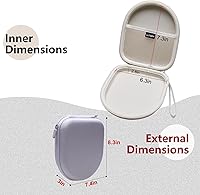 Vista 3 de LTGEM - Funda compatible con auriculares inalámbricos Sony WH-CH520 / WH-CH530 Bluetooth en la oreja, color beige