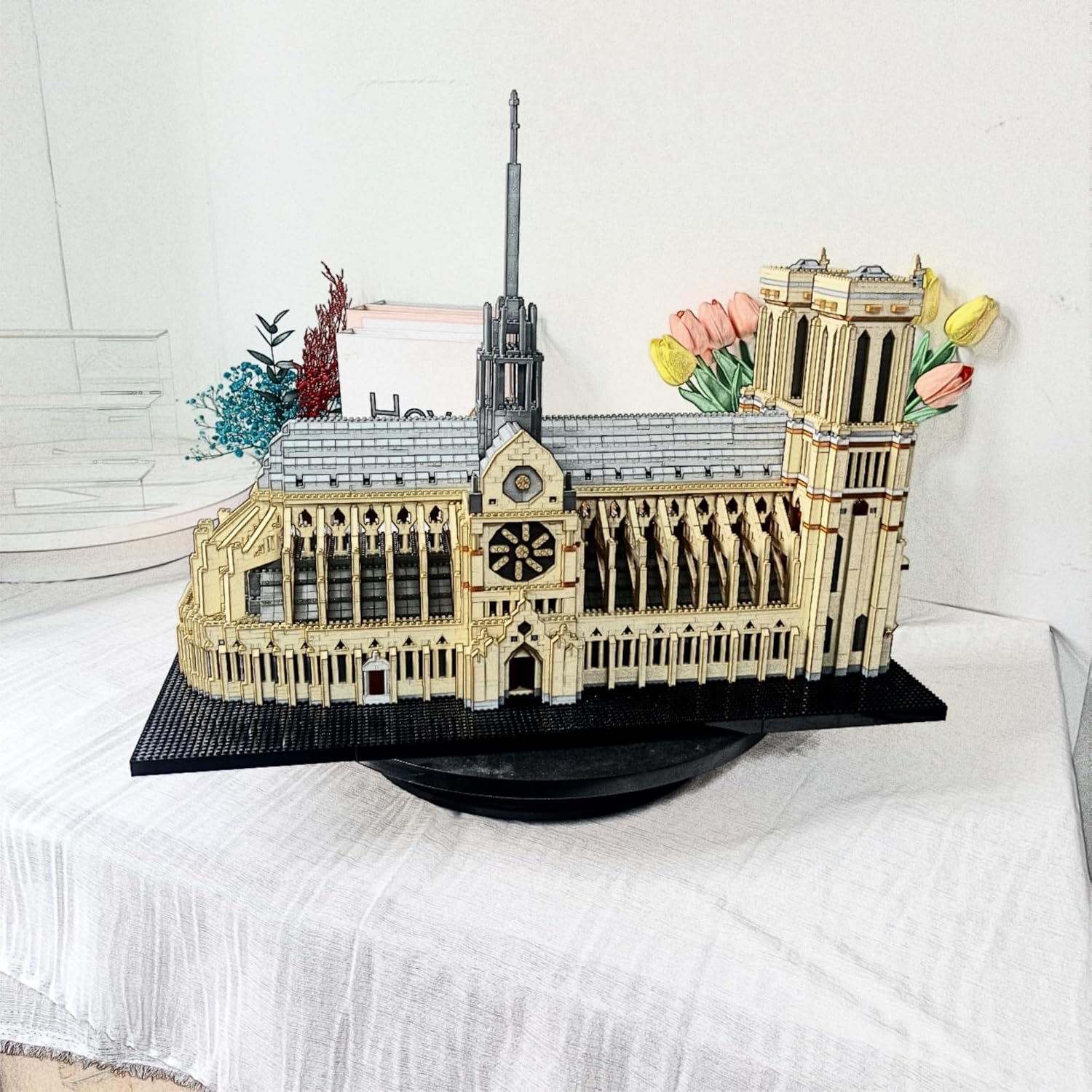 alltogetho Paris Notre Dame Cathedral Micro Building Blocks, 7300+ Pieces 3D Challenging Architecture Set for Adults - Collectible Display Model Educational Souvenir Gift for History & Art Lovers