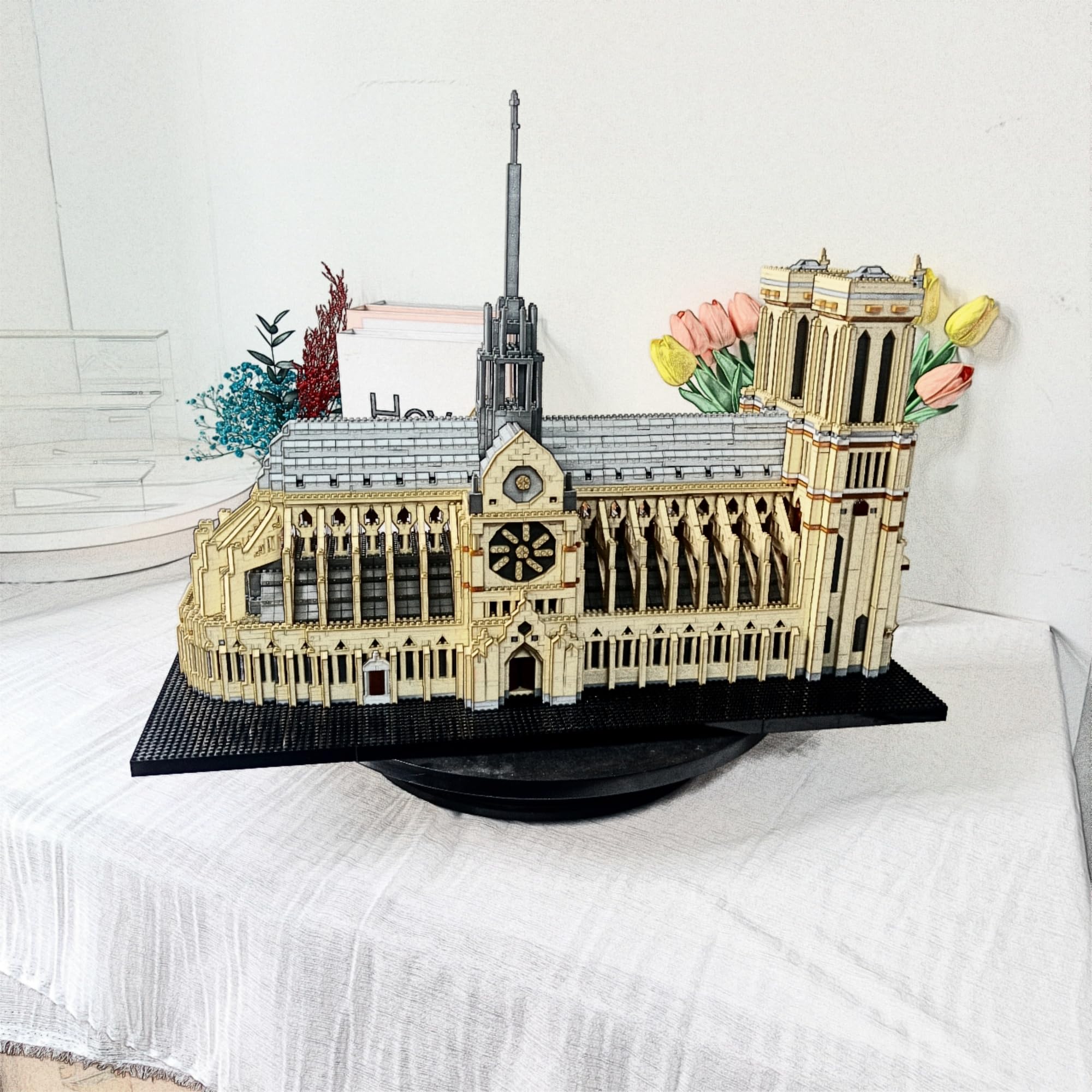 alltogetho Paris Notre Dame Kathedrale Mikro-Bausteine, 7300+ Teile, 3D-herausfordernde Architektur-Set für Erwachsene, Sammlerstück, Ausstellungsmodell, pädagogisches Souvenir, Geschenk für