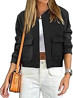 ANRABESS Women's Cropped Bomber Jacket - Trendy Varsity Y2K Casual Fall Outfit 2025