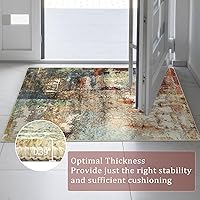Vista 4 de Morebes Alfombra de pasillo abstracta de 2 x 6 pies para pasillo, alfombra roja de camino de cocina, antideslizante, lavable, antideslizante