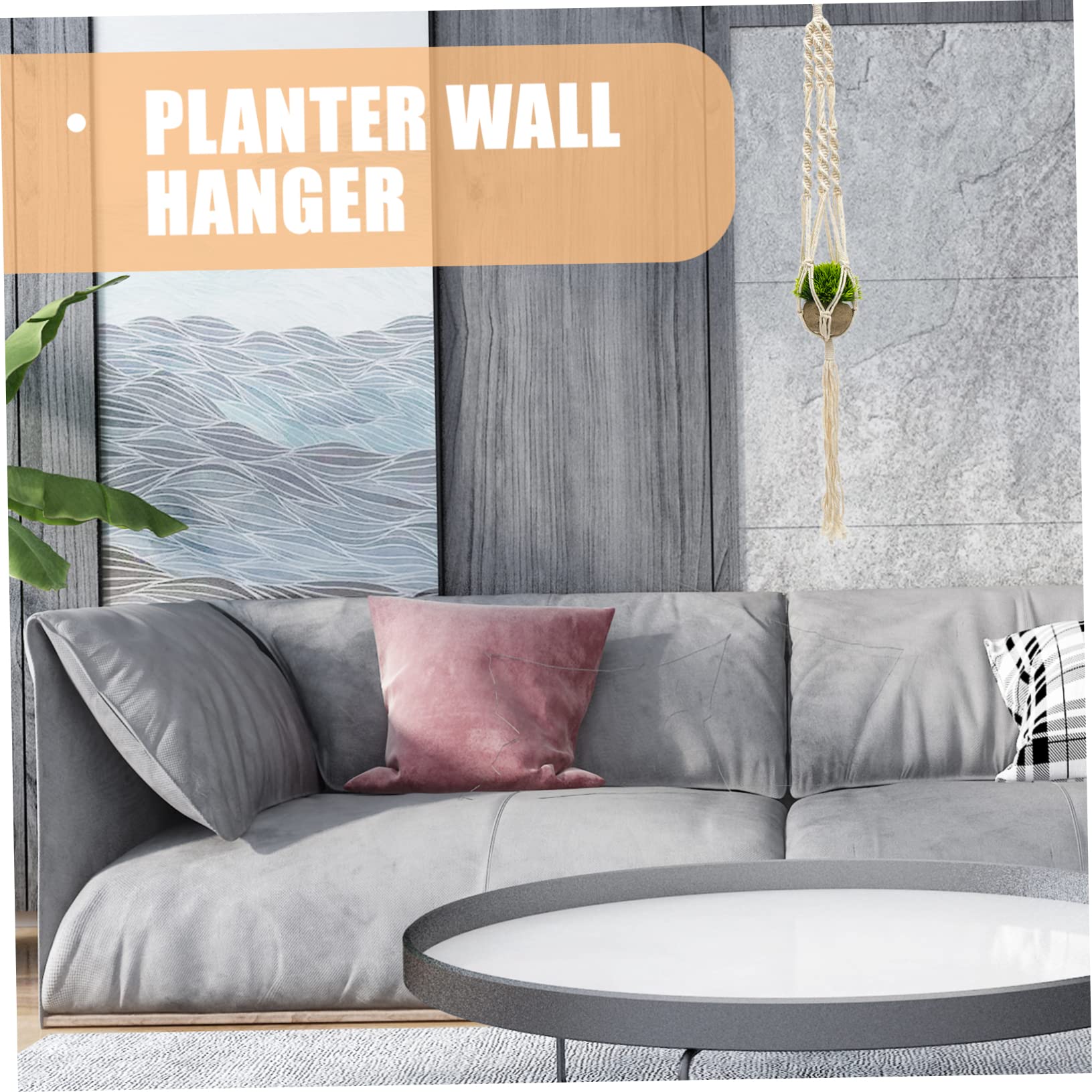 HANABASS 4pezzi Appendino per Piante in Macramè per Vasi di Fiori Appendiabiti Decorativo Rete Intrecciata Sospeso Adatto per Interni Balconi Spazi Esterni