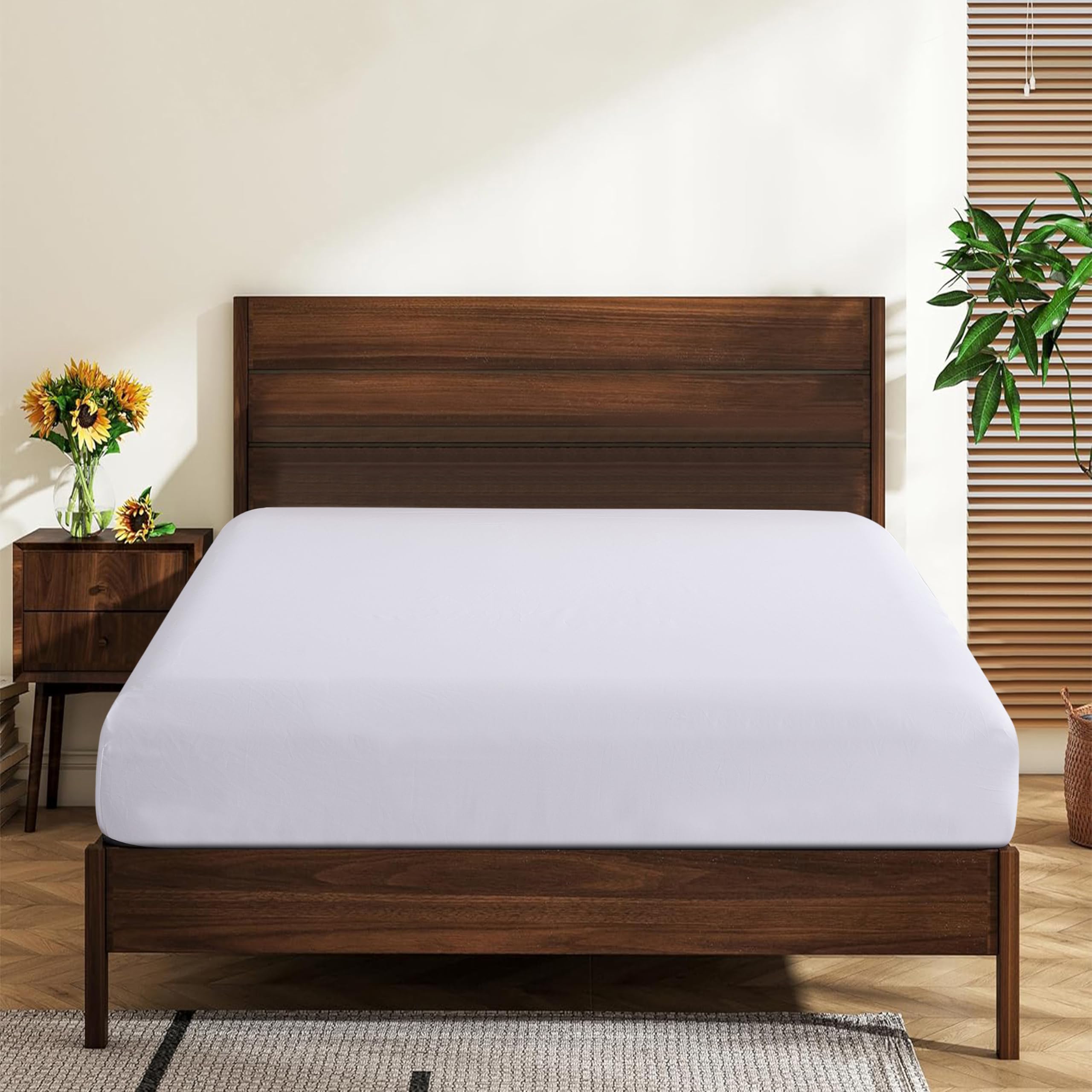 California King Size prześcieradła z egipskiej bawełny, gęstość splotu 600, 40 cm, głęboka kieszeń, odporne na kurczenie się i blaknięcie - łatwe w pielęgnacji (1 prześcieradło z gumką California