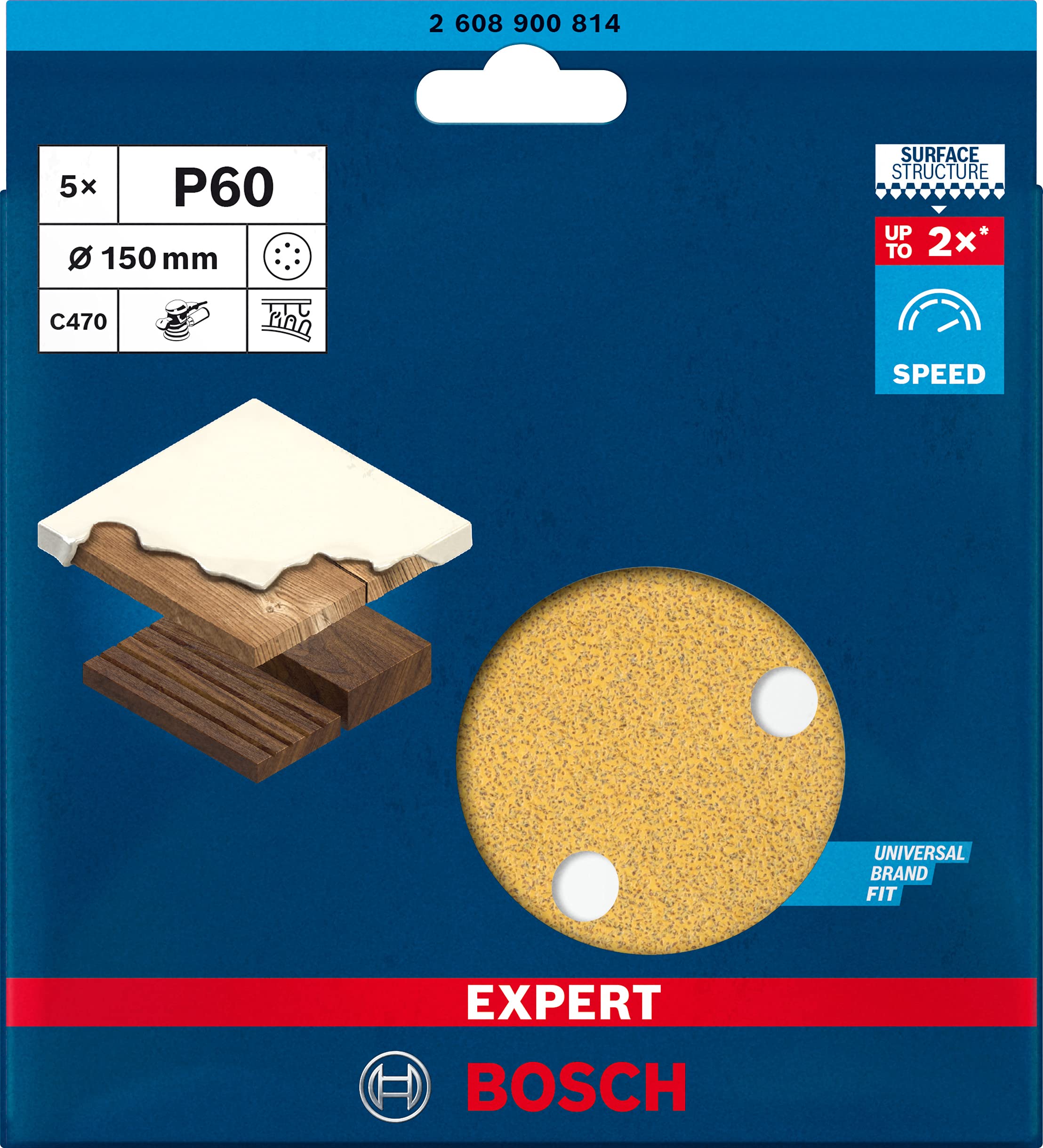 Bosch 5x EXPERT M480 schuurnet (voor Verf op hout, Hardhout, 150 mm, Korrel 320, Professional Accessoires Excenterschuurmachine, Vlakschuurmachine Bosch 5x EXPERT M480 schuurnet (voor Verf op hout, Hardhout, 150 mm, Korrel 320, Professional Accessoires Excenterschuurmachine, Vlakschuurmachine
