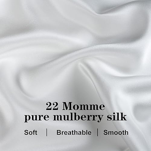 Miniatura 5 de Silmer Funda de almohada 100% seda de morera para cabello y piel, ambos lados 22 Momme 600 hilos funda de almohada con cremallera oculta, ultrasuave