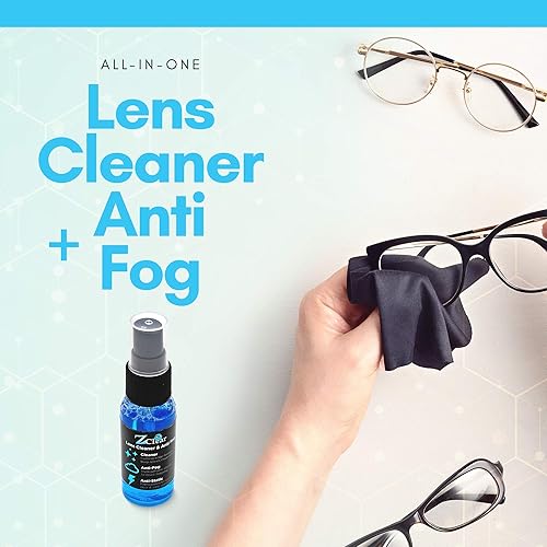 Miniatura 7 de Paquete combinado de 1 onza antiempañamiento en aerosol y microfibra para ojos y lentes de sol  Limpiador antiestático de cristales y lentes