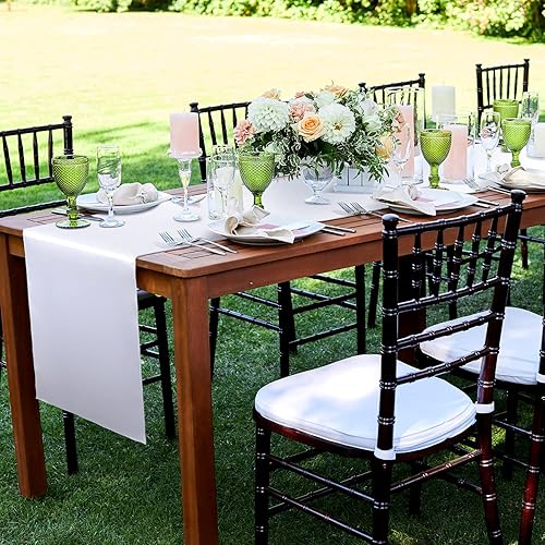 Miniatura 115 de Bencailor 24 caminos de mesa de satén a granel de 12 x 108 pulgadas de largo, mantel de tela suave brillante para banquete de boda, cumpleaños