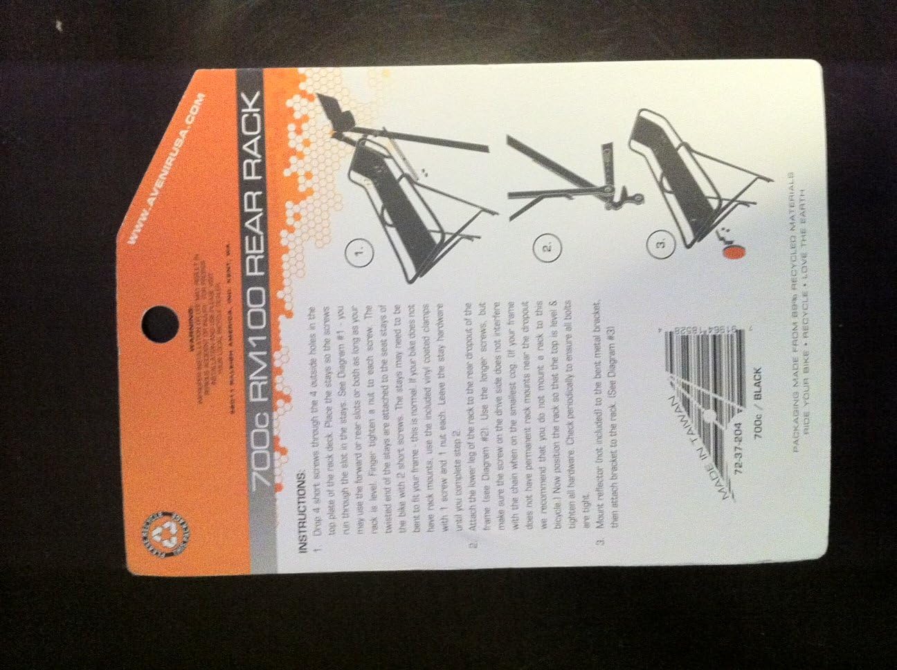 Avenir Rear Road Bike Rack (Black, 700c)