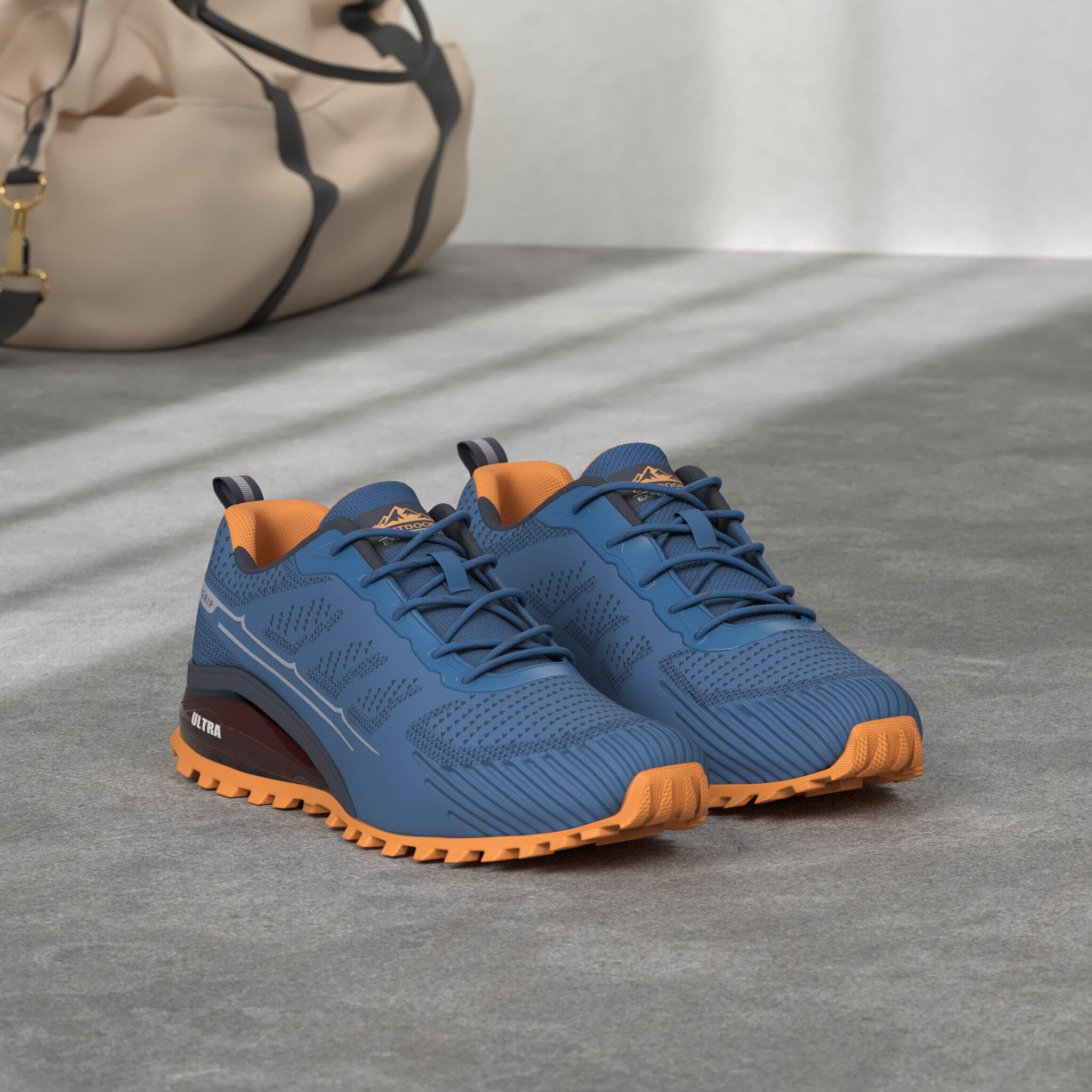 Kricely Buty do biegania w terenie, męskie, oddychające, lekkie, antypoślizgowe, niski stan, buty do chodzenia, Niebieski 1, 42.5 EU
