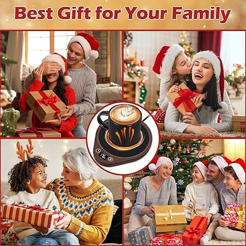 Miniatura 6 de PUSEE Calentador de taza de café  Plato eléctrico grande calentador de velas con apagado automático de 4 horas, calentador de taza de 3 ajustes de