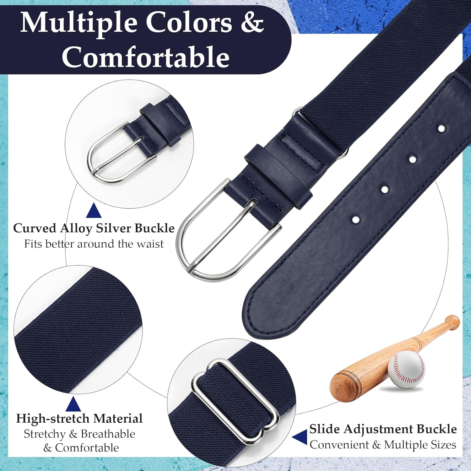 WERFORU Baseball Belt Elastic Softball Belt Stretch Baseball Uniform Outfit for Adults and Youth Boys - Image 6