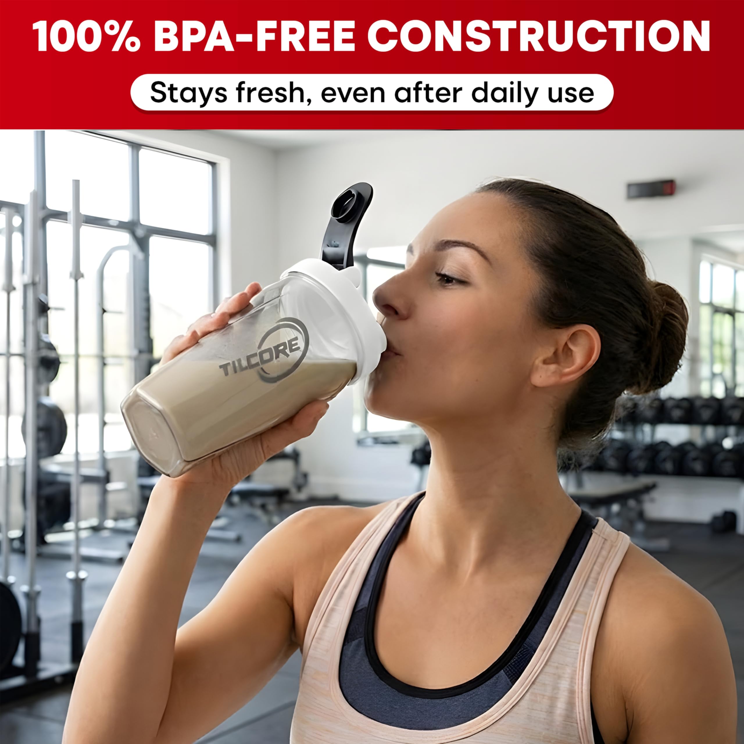 Vortex Protein Shaker Bottle 700 ml – wysokiej jakości kubek do koktajli proteinowych i smoothie, szczelny i trwały, do aktywnego stylu życia