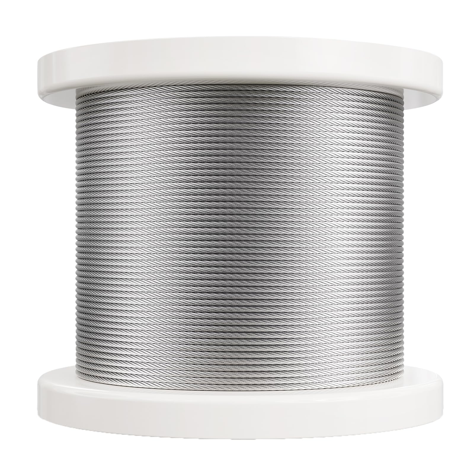VEVOR Câble Acier Inoxydable, 3,18 mm x 182,3 m, Câble Métallique Inox 316 Tressé 7x7 Qualité Aéronautique Marine avec Coupe-fil, Gants, Résistance Rupture 7,1 kN, pour Garde-corps, Clôture, Rampe