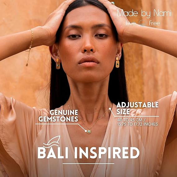 Collier à Pendentif Double Perle Mauvais Oeil Blanc | Bijoux Steel