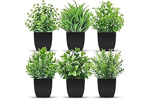 6 Pack Small Fake Plants Artificial Potted Feaux Plants in Pots for...