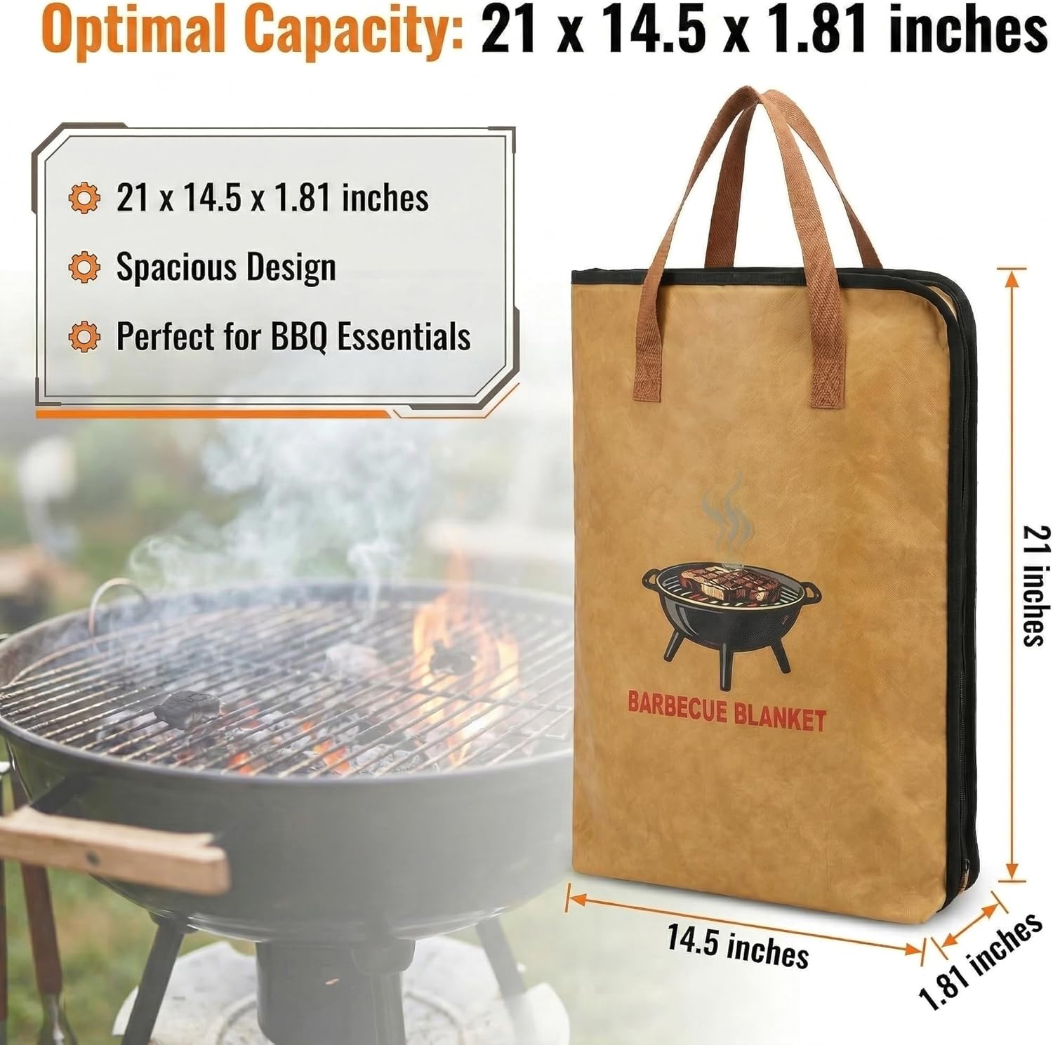 2 Pack Upgraded BBQ Meat Resting Blanket – Leak-Resistant Insulated Bag with Flip-Out Washable Inner Liner, Heat Retention for Smoker & Grilling, Accessories for Men Dad BBQ Lover, Keeps Brisket Juicy