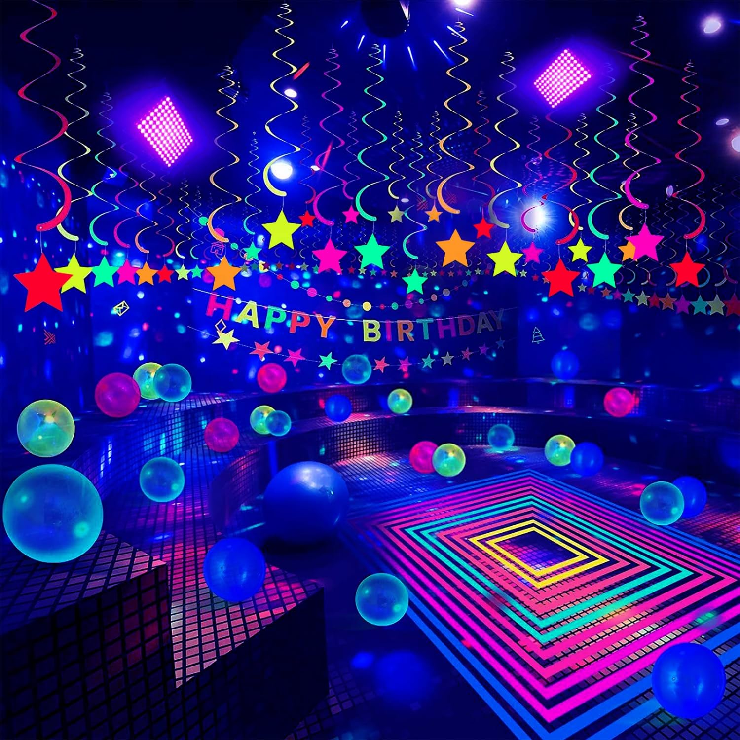 Glostars 100W LED UV Schwarzlicht Strahler, Schwarzlichtlampe, IP66 Wasserdicht, 395-400nm UV Partylicht mit Schalter für Bar, Partyzubehör, Schwarzlicht Deko, Bühnenbeleuchtung (1 Packung）