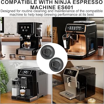 Espresso Cleaning Kit Compatible With Ninja Luxe Coffee Machine, 2 Gray Silicone Backflush Discs And 8 Cleaning Tablets, Removes Coffee Residue And Oil Build Up, For Daily Maintenance