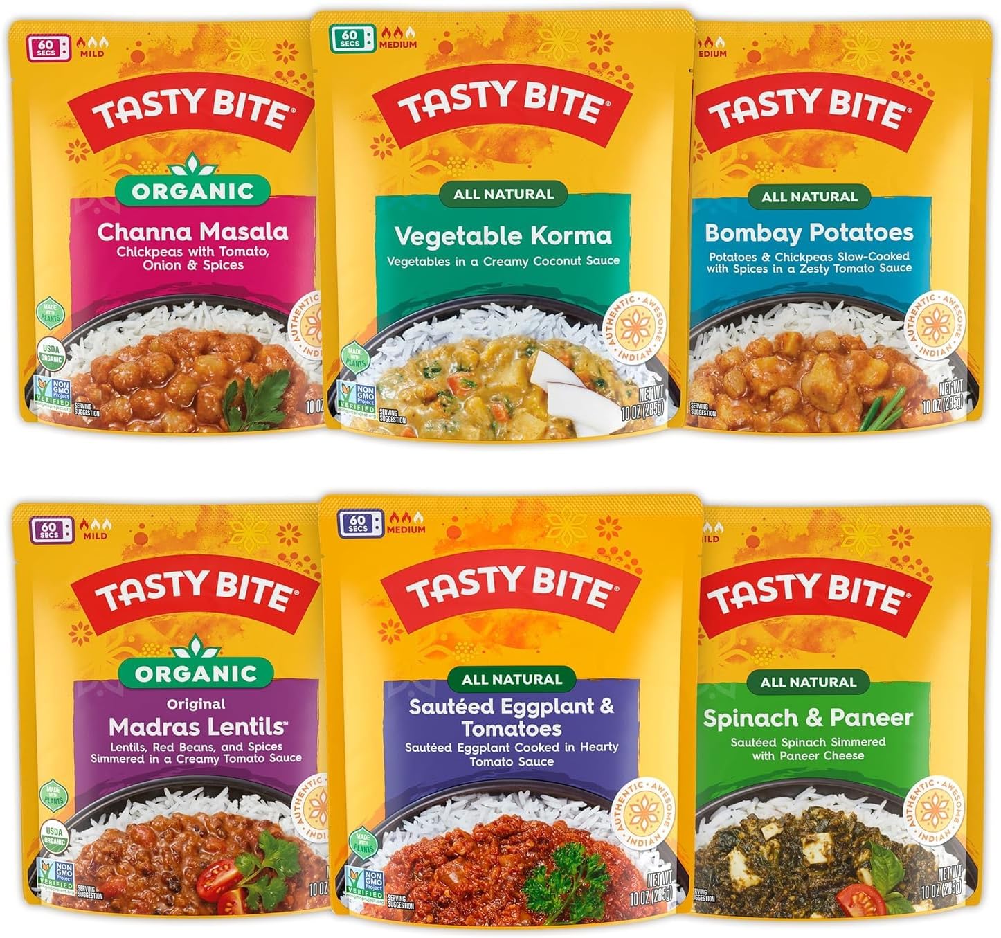 Tasty Bite Indian Pack, 10 Ounce (Pack of 6)