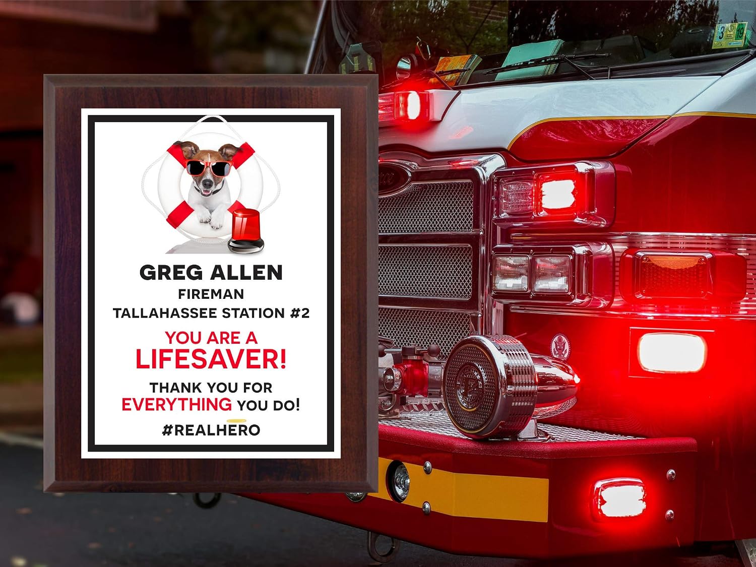 First Responder Award - 8x10 Personalized Plaque for Police, Firefighter, Paramedic, EMT - Real Hero and Lifesaver