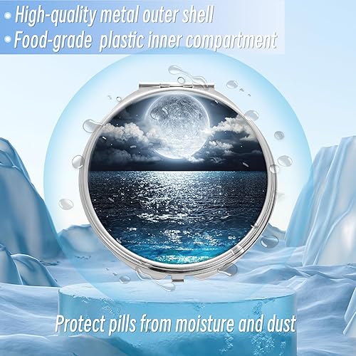 Miniatura 5 de Pastillero (4 compartimentos mejorados), organizador de pastillas, estuche de viaje, pequeño pastillero para cartera y bolsillo, puede contener